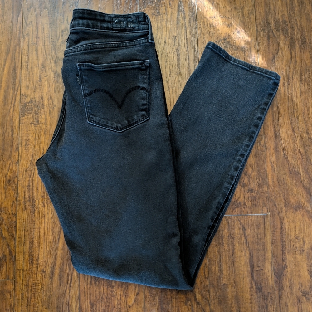 Levi's Mid Rise Skinny Jeans W30 L32 Black Sz 10